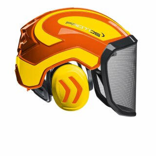 Forstschutzhelm Protos® Integral Forest orange-neongelb G16 Visier (grob)